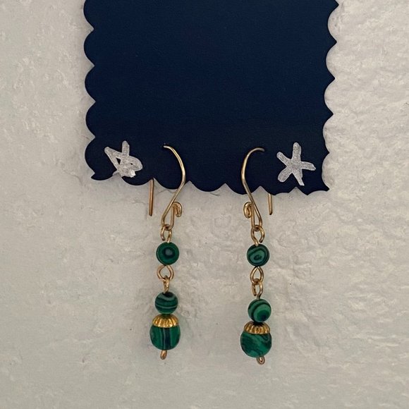 NWOT Malachite Drop earrings - Picture 1 of 5